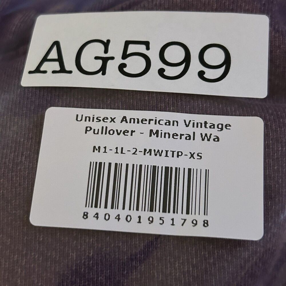 American Giant Vintage Pullover Unisex XS Italian Plum Mineral Wash Hoodie NWT - Picture 5 of 11